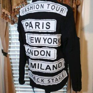 American Bazi fashion tour black jean jacket